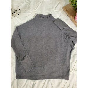 BP Womans GREY ribbed Dolman Sleeve Sweater Pullover Size L